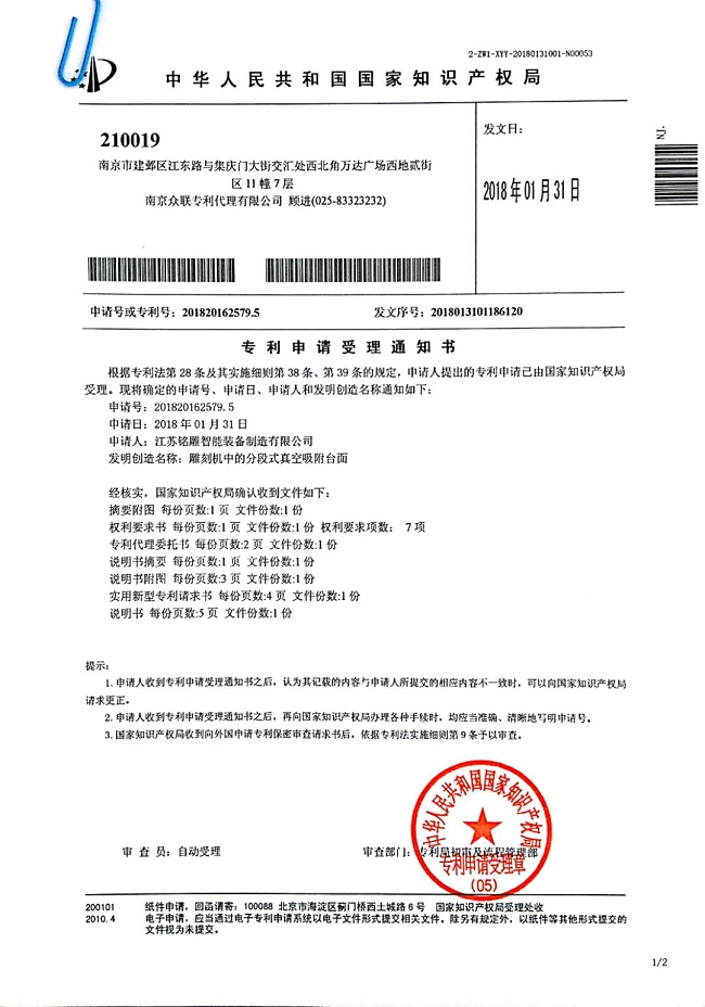 中国知识产权专利授权书